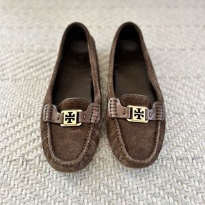 Tory Burch Chocolate Suede Driving Loafers